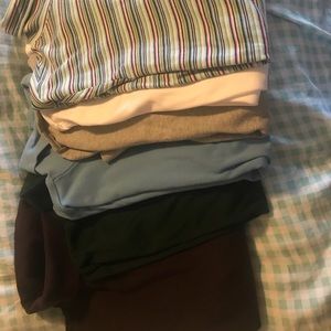 6 turtle necks.  All X-large except gray is large.